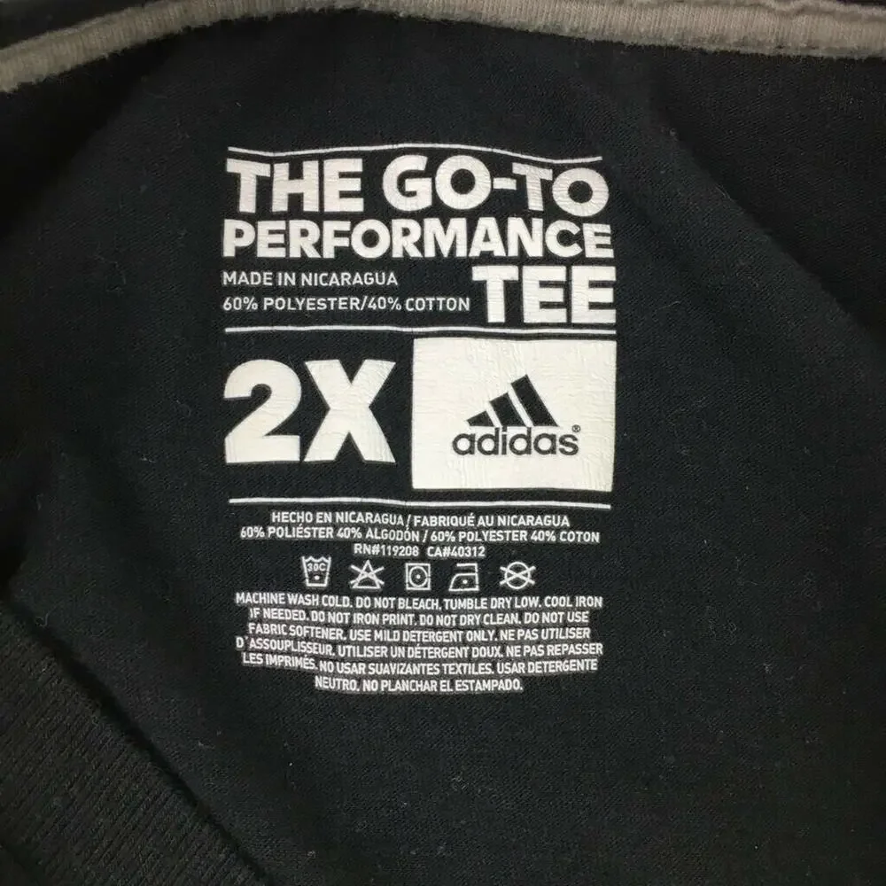Adidas Black Climalite Seattle Sounders FC The Go To Performance Tee Men's 2X